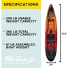image:imageOld Town Ocean Kayak Malibu 115 Solo SitonTop Recreational Paddle Kayak 11 ft 504Lava