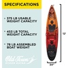 image:imageOld Town Ocean Kayak Malibu Two 2 Person SitonTop Recreational Paddle Kayak 12 ftLava
