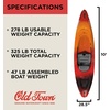 image:imageOld Town Vapor 10 Solo SitInside Recreational Paddle Kayak 10 ftLava